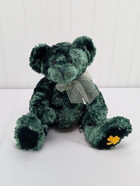 Russ Blarney Green Irish Teddy Bear Plush 13" Stuffed Animal Clover Lucky